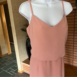 Elegant Pink Spaghetti Strap Dress